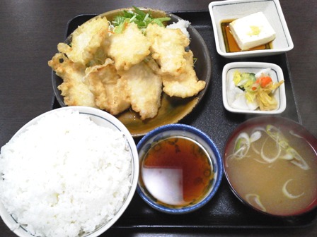 仙台　久美食堂　若鶏の天ぷら定食