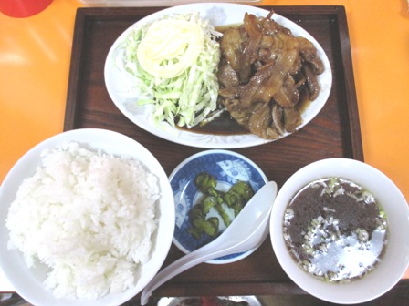 仙台　上海王飯店　豚焼肉定食