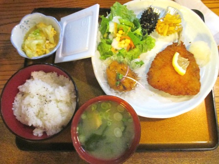 仙台　呑斗丸　鯵フライ定食