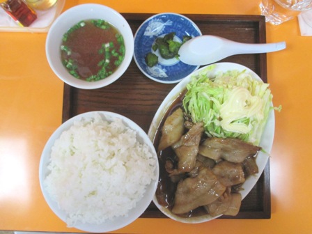 仙台　上海王飯店　豚焼肉定食ご飯大盛り