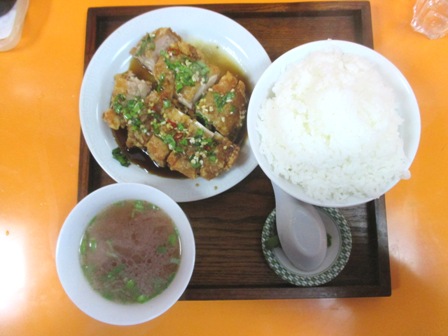 仙台　上海王飯店　油淋鶏定食（醤油）ご飯大盛り