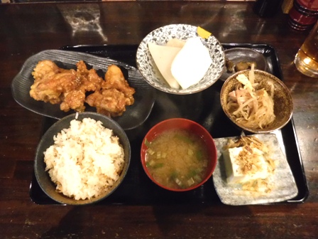仙台　渡辺商店　油淋鶏定食炊き込みご飯