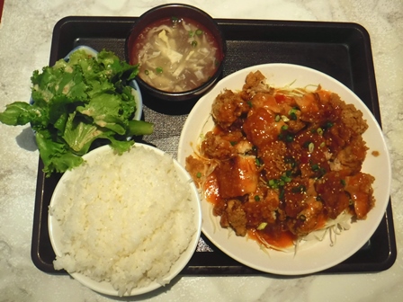 仙台　上海酒家　鶏肉チリソース定食大盛り