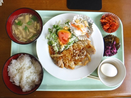 仙台　花き市場食堂　三元豚ロース和風ステーキ定食