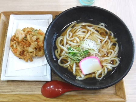 仙台　二日町食堂　海老かき揚げうどん