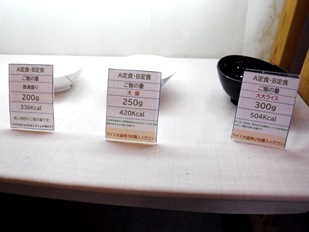 仙台　ガス局食堂　ご飯量