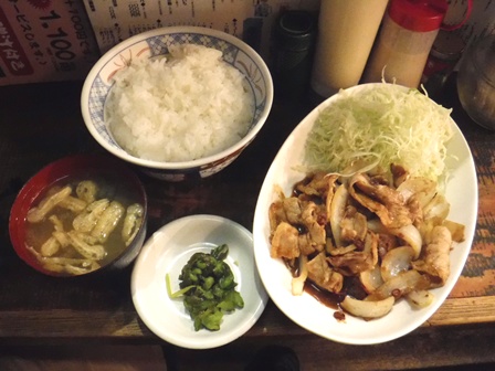 仙台　ぼんてん酒場　生姜焼き定食