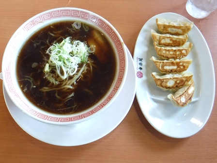 仙台　幸楽苑幸町店　郡山ブラック素ラーメン餃子セット