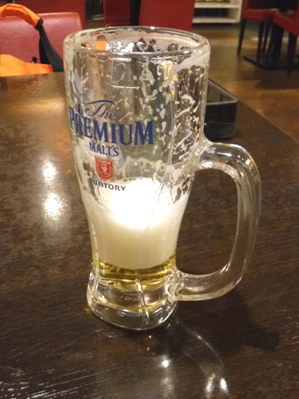 大阪　Ｓａ　飲み終えた生ビール
